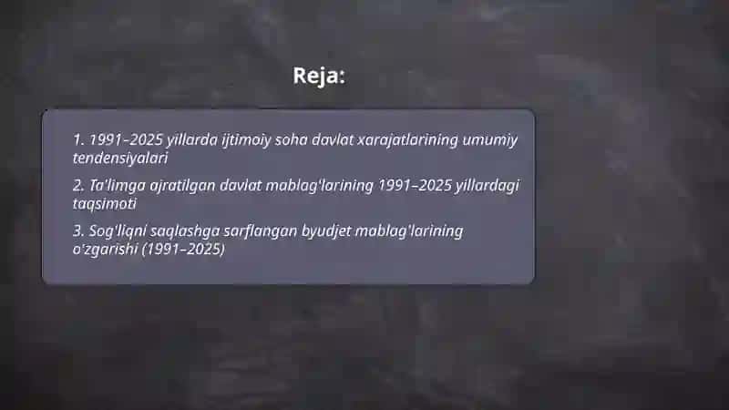 Davlat xarajatlari "mablag'lar" 2