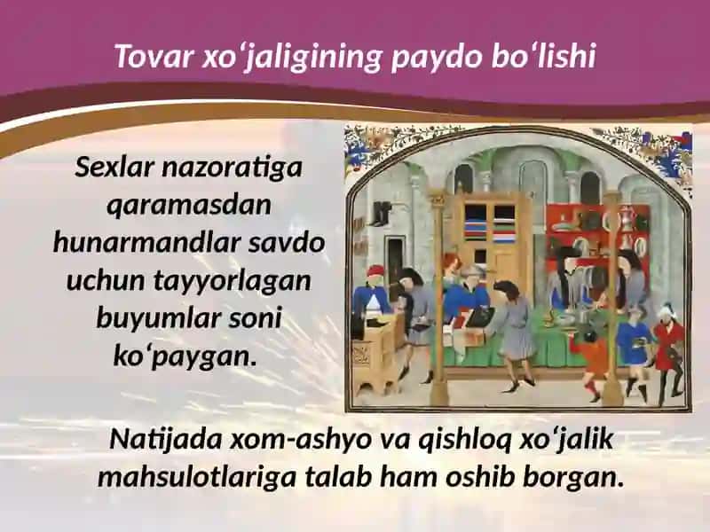 O‘rtaasrlar dastovarishlabchi qarishning yuksalishi 2