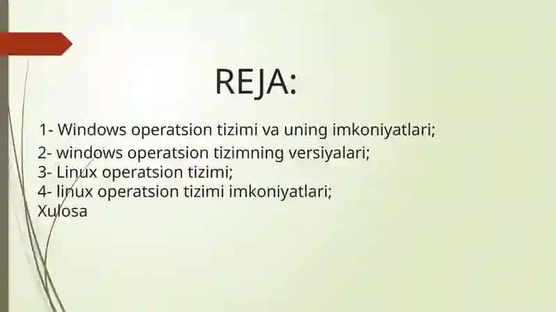 WiNDOWS va Linux operatsion tizimlar 2
