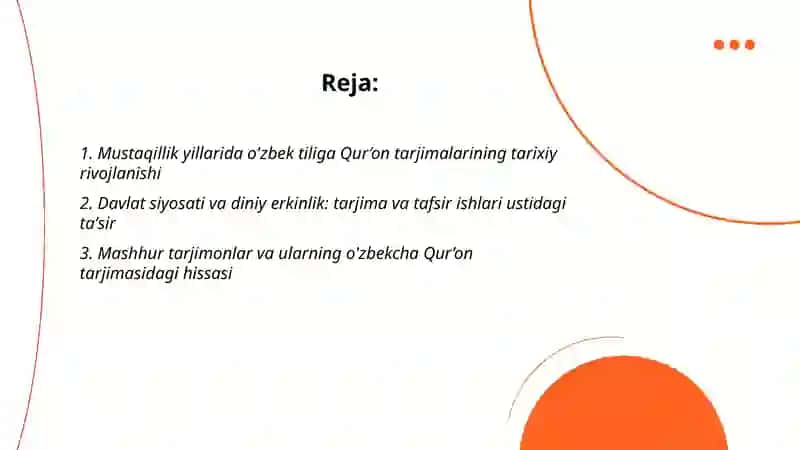 Mustaqillik yillarida Qur’onning o’zbek tiliga tarjima qilinishi va tafsirlari 2