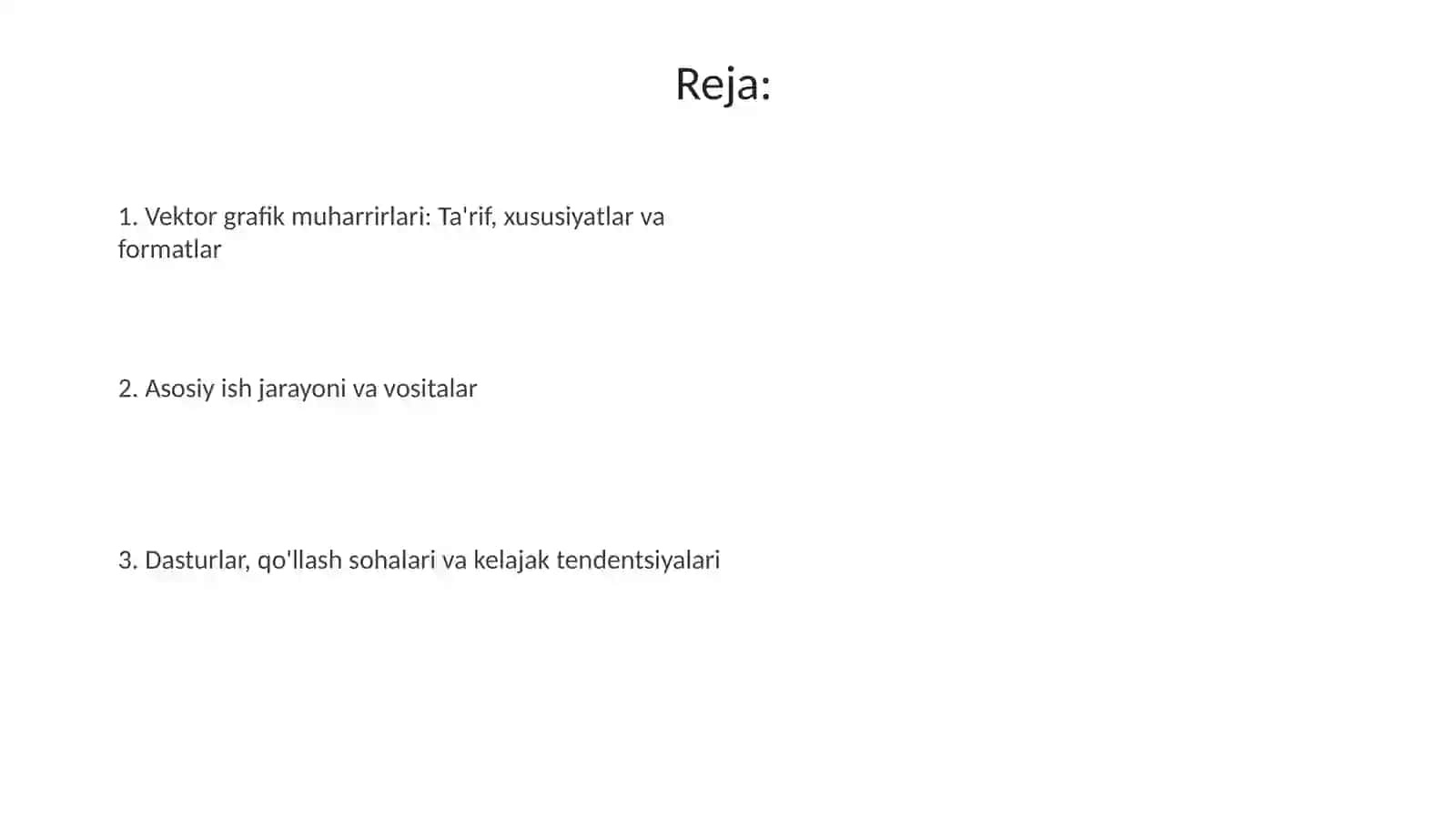 Raqamli tasvirlarni yaratish va qayta ishlash vositalari (vektorli grafik muharriri) 2