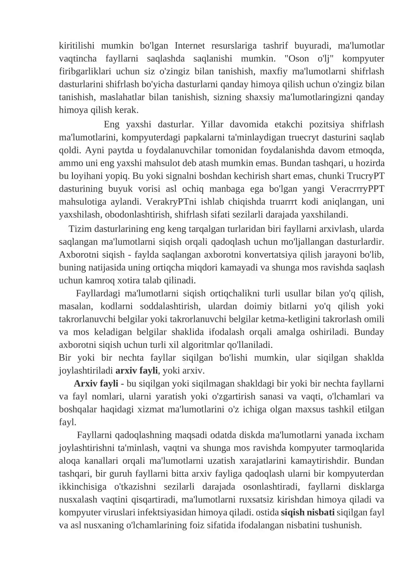Ma’lumotlarni shifrlash va arxivlash vositalari 2