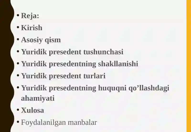 Yuridik Presedent Tushunchasi 2