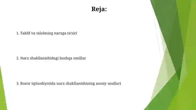 Bozor iqtisodiyotida narx shakllanishining asosiy usullari 2