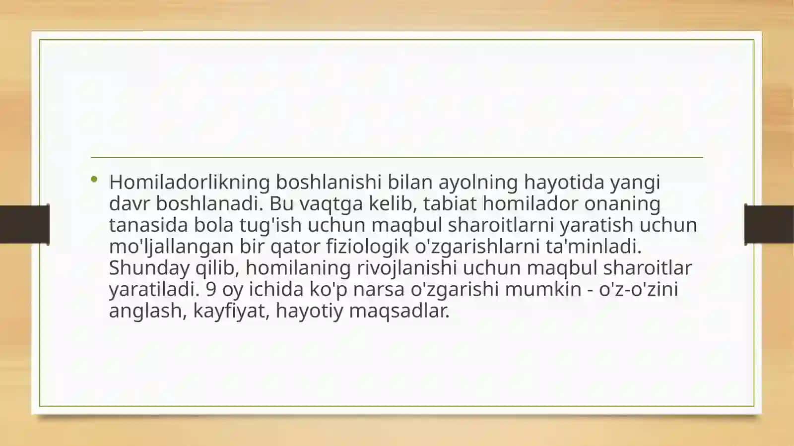 Homiladorlikning fizologik o'zgarishlari 2