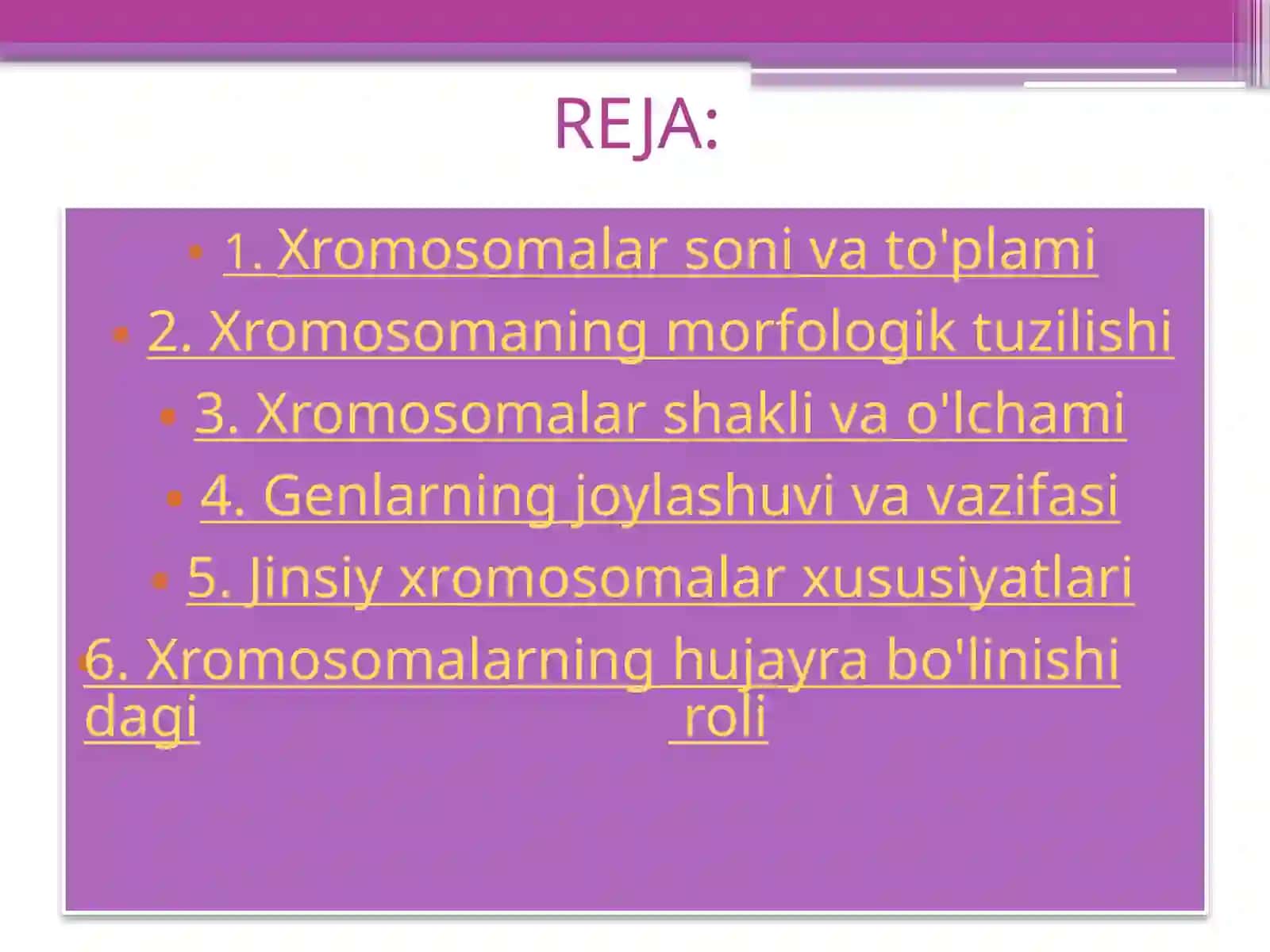 Hayvon va odam xramasomalarining morfo-funksiyalarixarakteristikasi 2