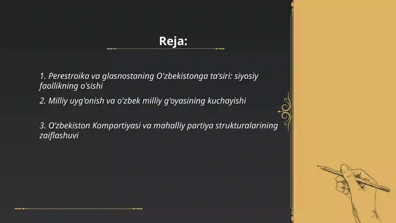 Mustaqillika erishish arafasida O'zbekistondagi ijtimoiy siyosiy jarayonlari 2
