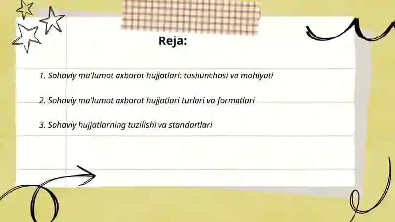 Sohaviy ma'lumot axborot hujjatlari 2