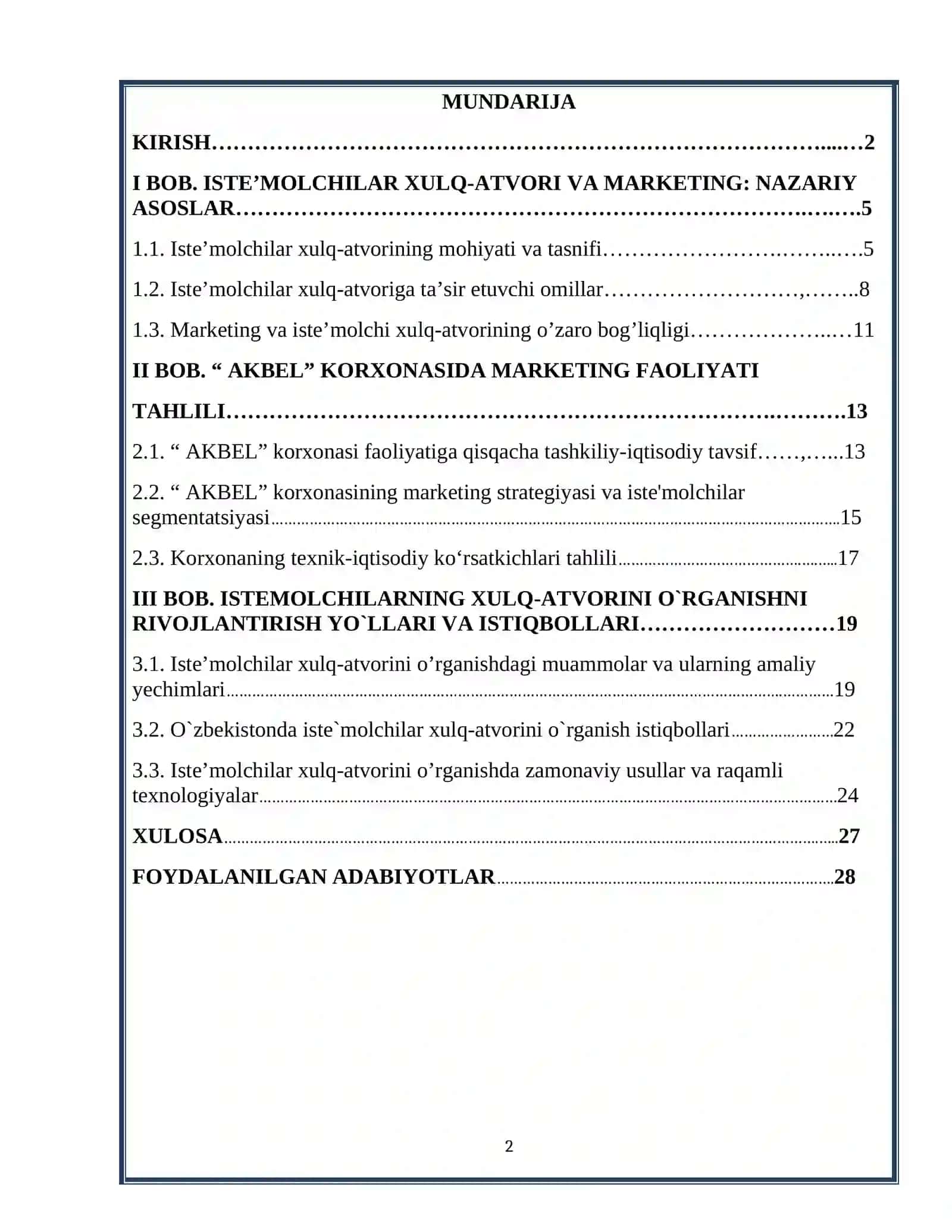 Iste’molchilar xulq-atvorini o’rganishda marketingning ro’li 2