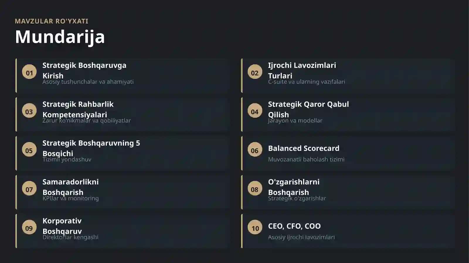 Korporativ Rahbarlik va Strategik Menejment 2