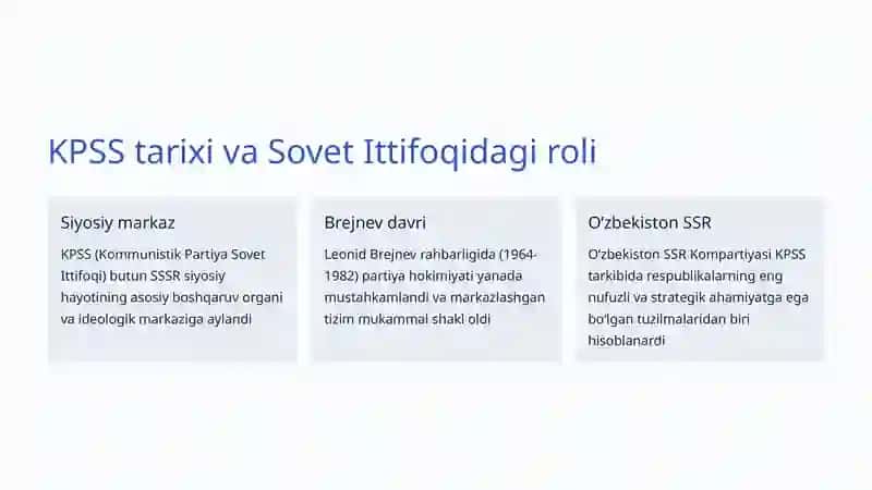 KPSS va uning Oʻzbekistondagi faoliyati 2