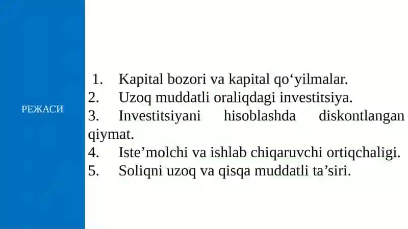 Kapitalqo‘yilmalar va kapital bozori 2