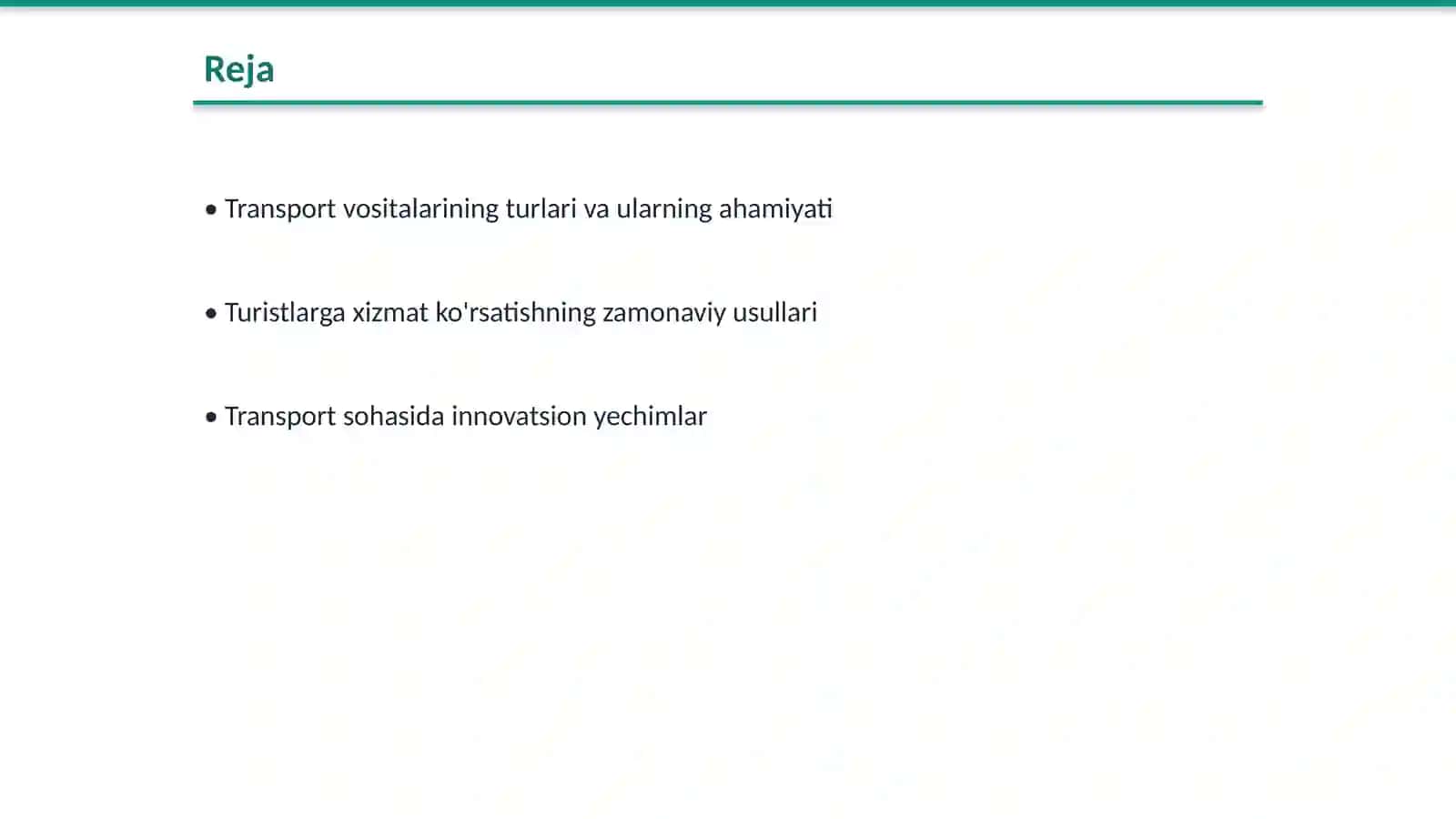Turistlarga transport vositalarida xizmat koʻrsatishning imkoniyatlari 2