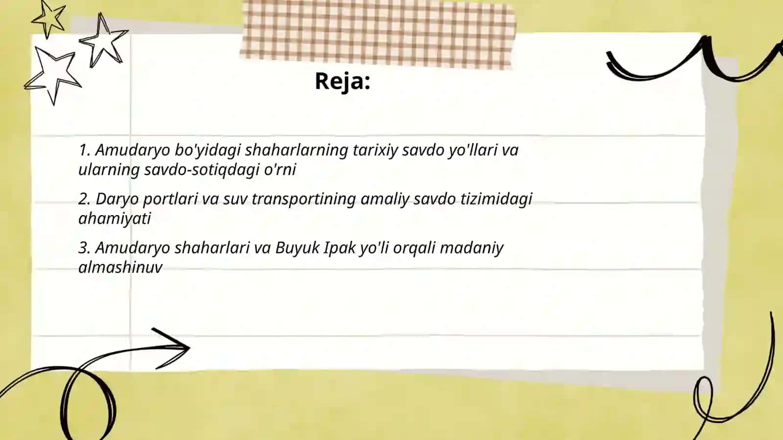 Amudaryo bo'yidagi shaharlarning savdo va madaniyatidagi o'rni 2