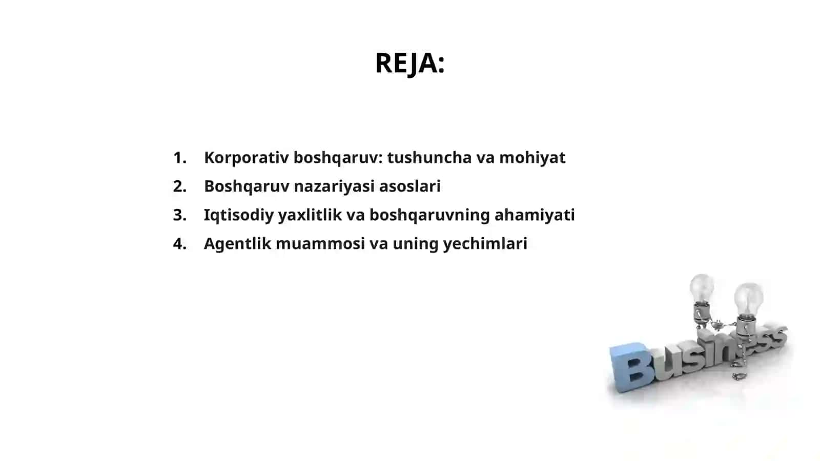 Korporativ boshqaruvning nazariy va iqtisodiy jihatlari 2