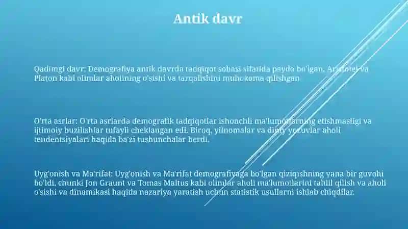 Demografik Tadqiqotlar Rivojlanishi Tarixi 2