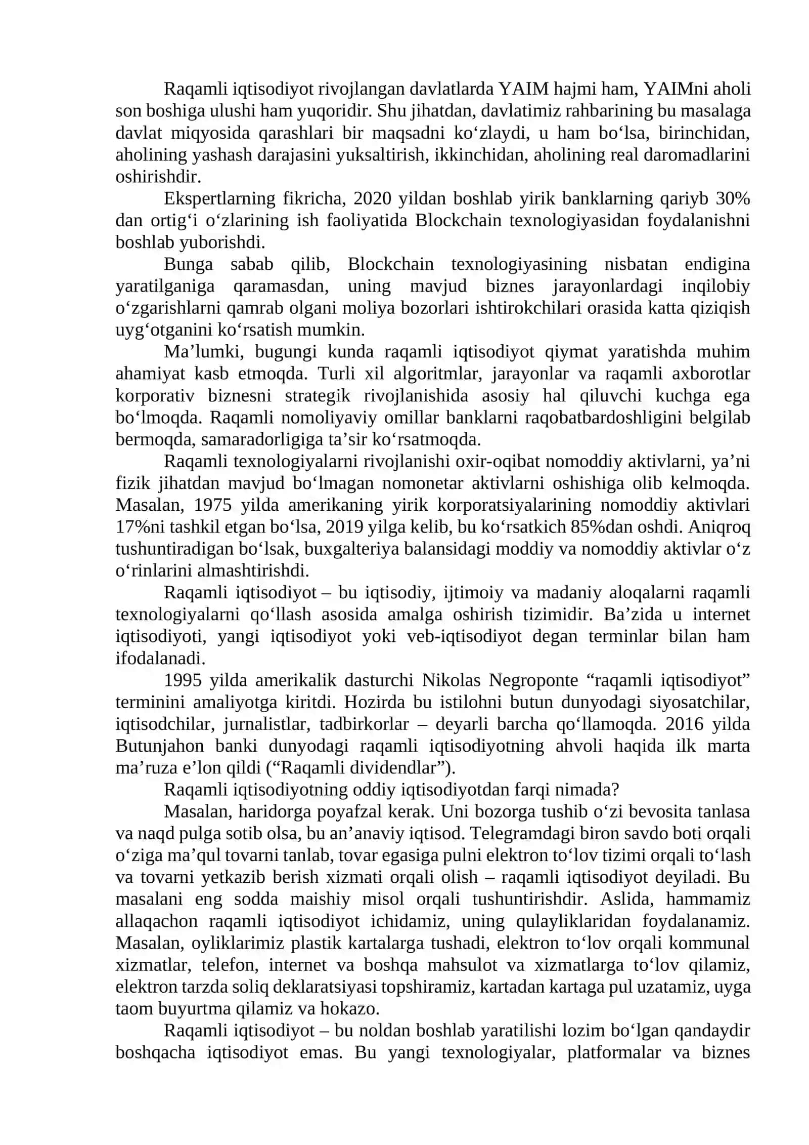 O‘zbekistonda raqamli moliyani rivojlantirish va kripto-birjalar faoliyatini tashkil etish masalalari 2