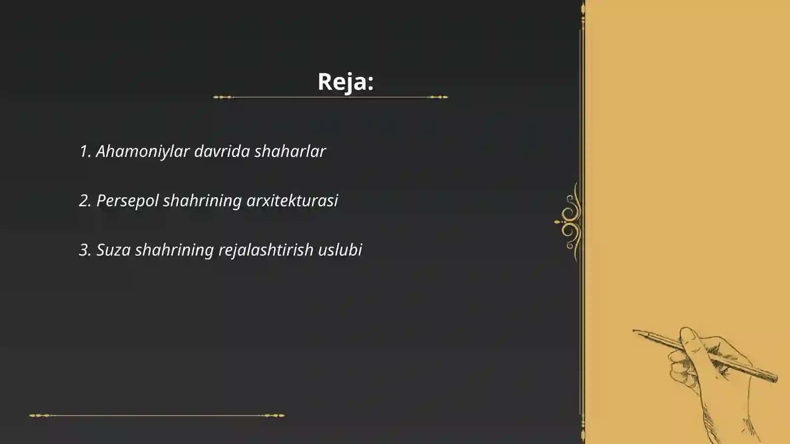 Ahamoniylar davridagi shaharlar va ularning o'ziga xos qurilish uslubi 2