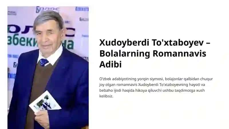 Xudoyberdi To'xtaboyev – Bolalarning Romannavis Adibi 2