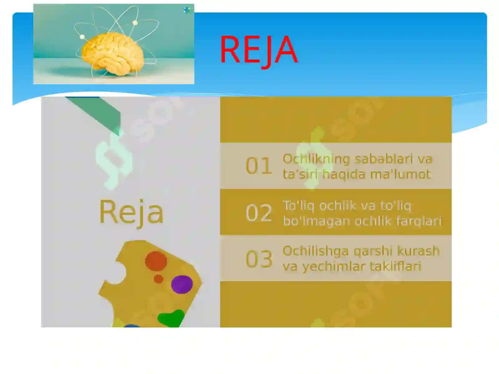To'liq, to'liq bo'lmagan ochlik Patalogik Fiziologiya 2