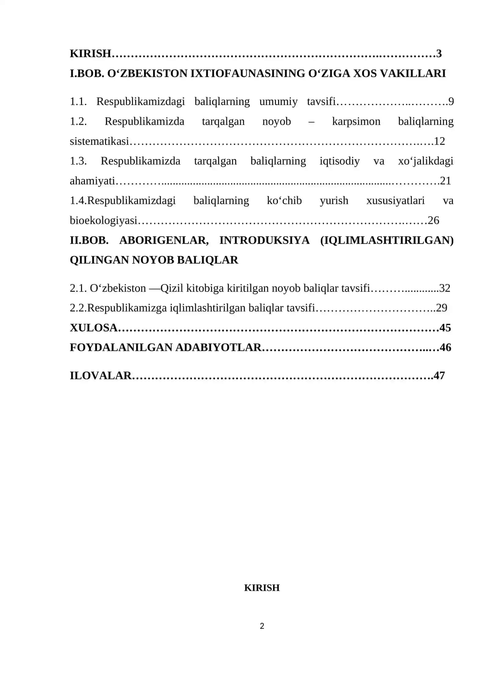 BIOLOGIYA TURLARI BO’YICHA YO’NALISHI ZOOLOGIYA 2
