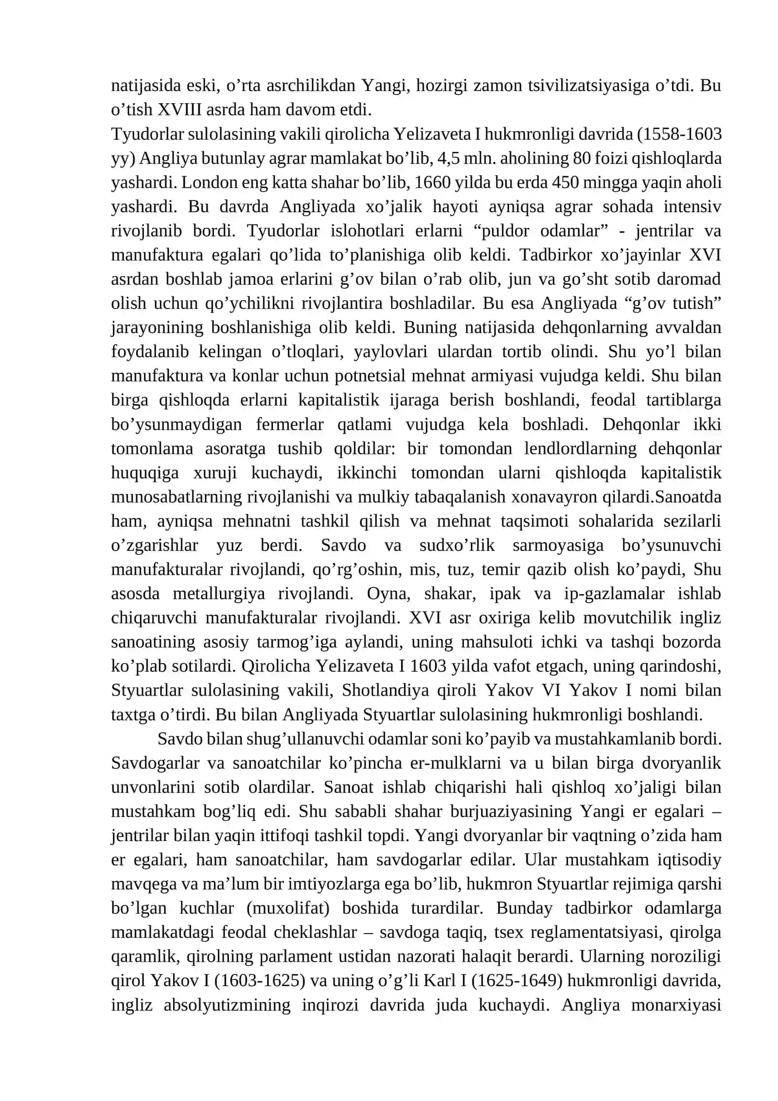 Buyuk Britaniya XVII - XX asr boshida 2