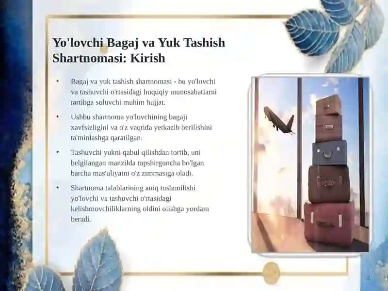 Bagaj va Yuk Tashish Shartnomasi 2