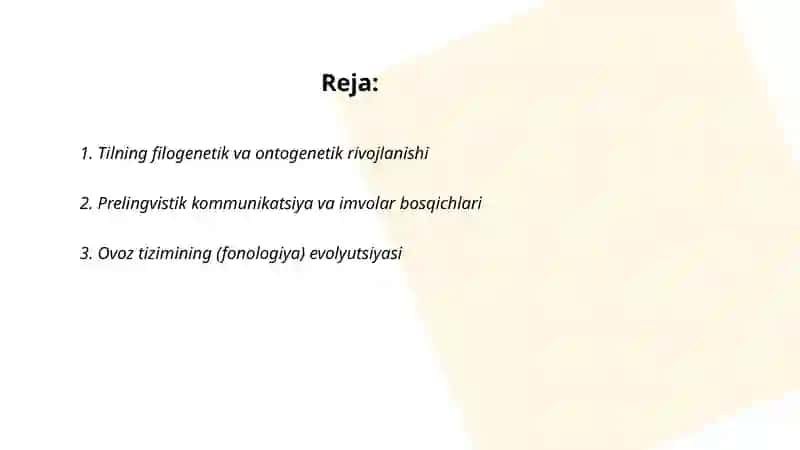Tilning rivojlanishi va evolutsion bosqichlari 2