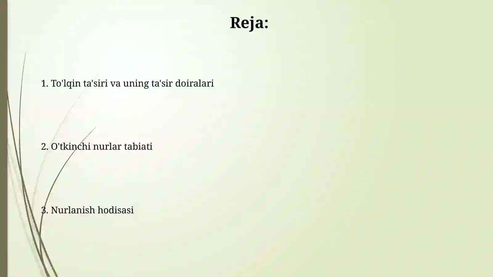 To‘lqin zarbi. Jabrlanish zonalari tavsifi. Yorug‘lik ajralishi. O’tuvchi nurlar 2