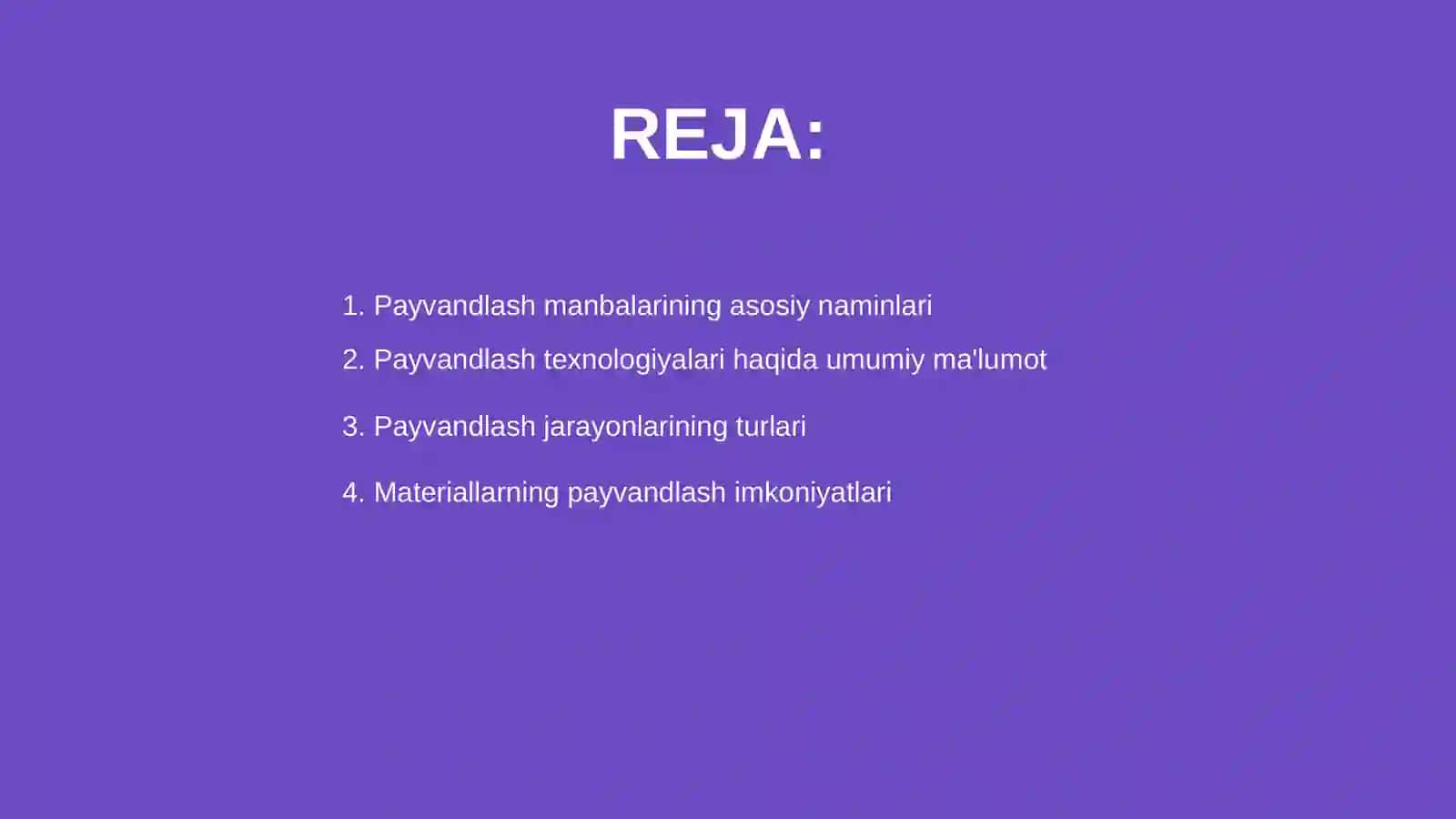 Payvandlash manbalari haqida 8 varaq 2