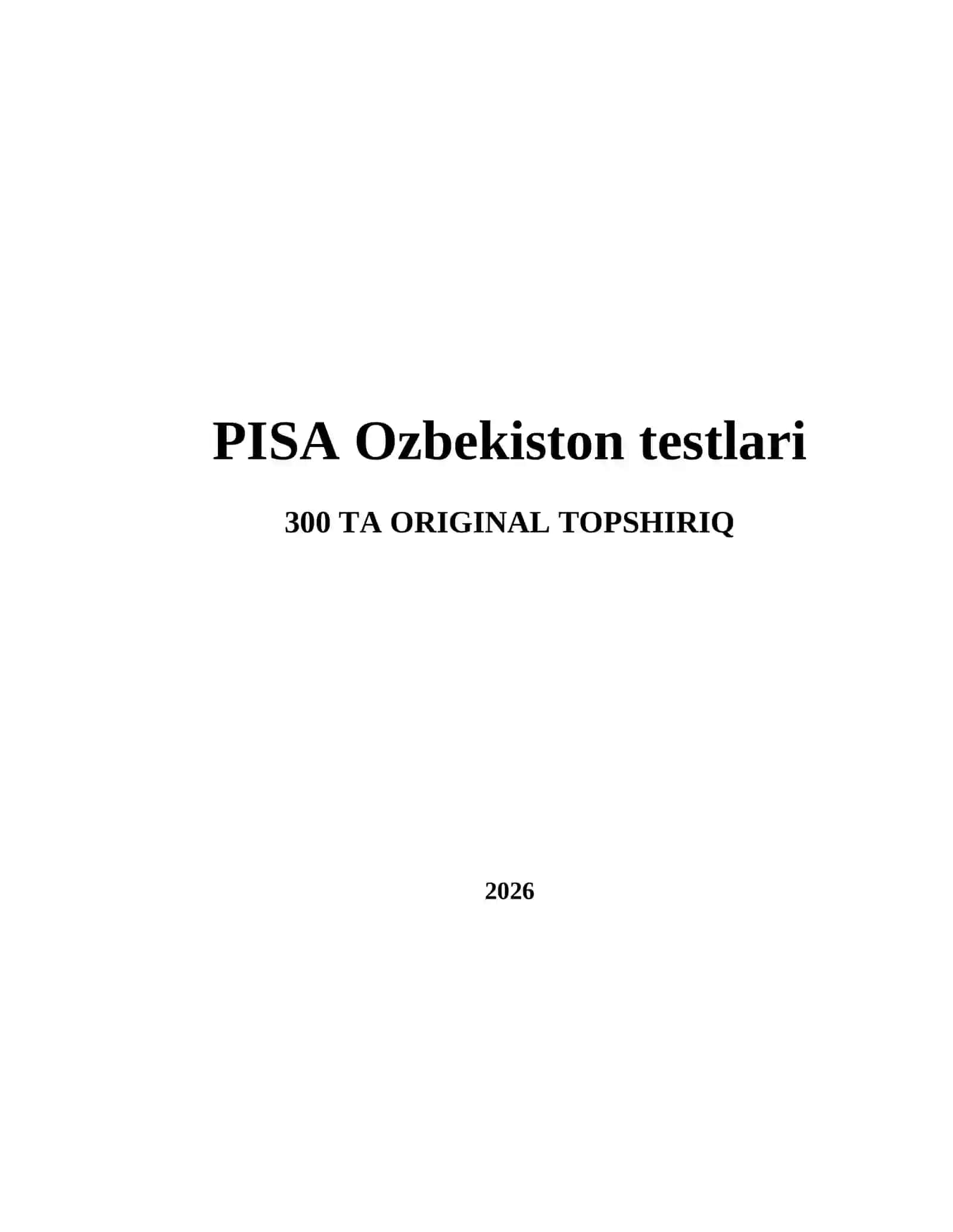 PISA Ozbekiston testlari 2