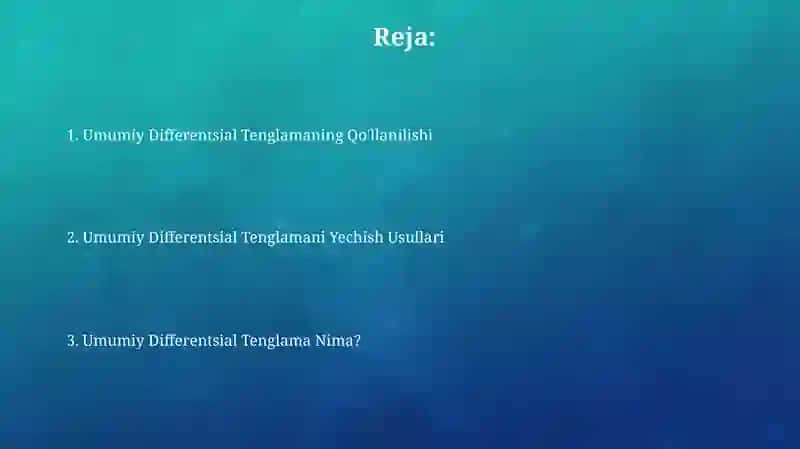 To‘la differensialli tenglama 2