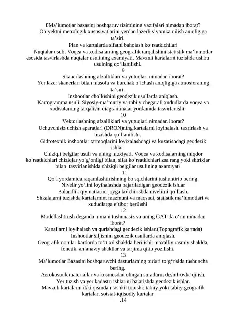 Topografik-geodezik qidiriv ishlari 2