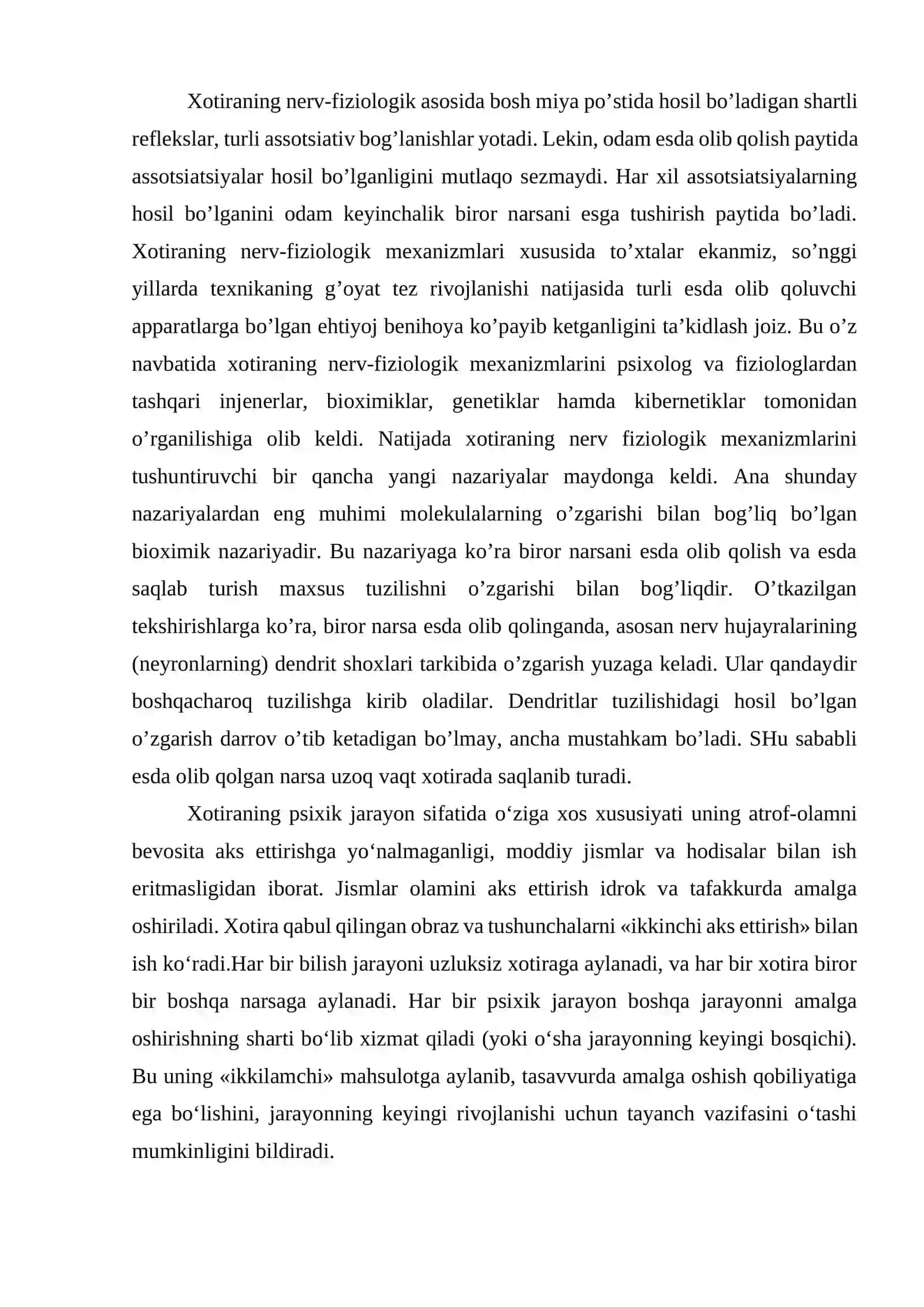 Xotira,tafakkur va boshqa jarayonlarda yosh ko’rsatkichlarining taqqoslovchi xarakteristikasi 2