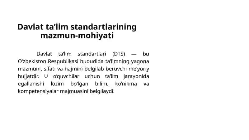 Davlat ta'lim standartlari 2