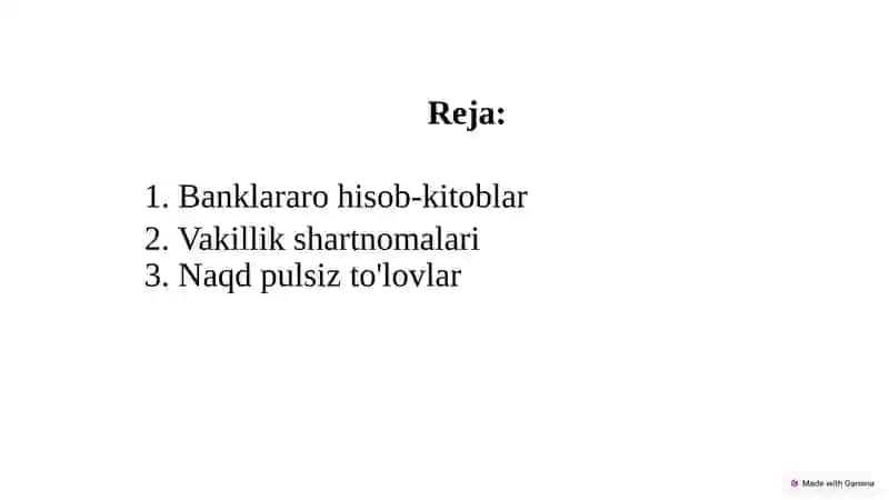 Banklararo hisob-kitoblarning mazmuni va banklar o’rtasida o’zaro hisob-kitoblarning vujudga kelish asoslari. 2