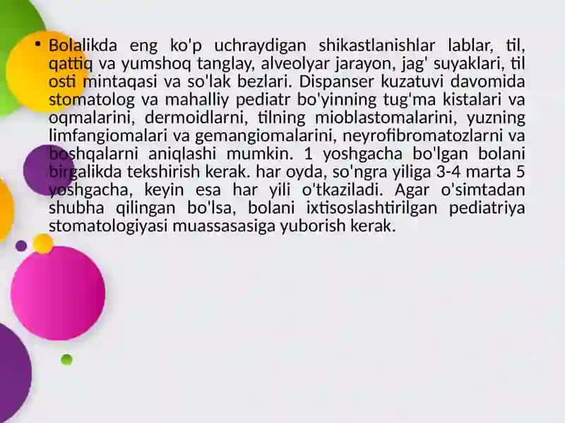 Yuzjag'soxasinixavflio'smalari. INMtasnifi,klinikasi,tashxisivadavolash. 2