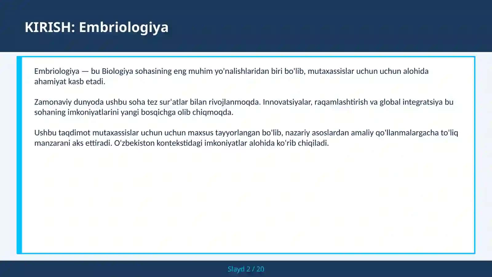 EMBRIOLOGIYA 2