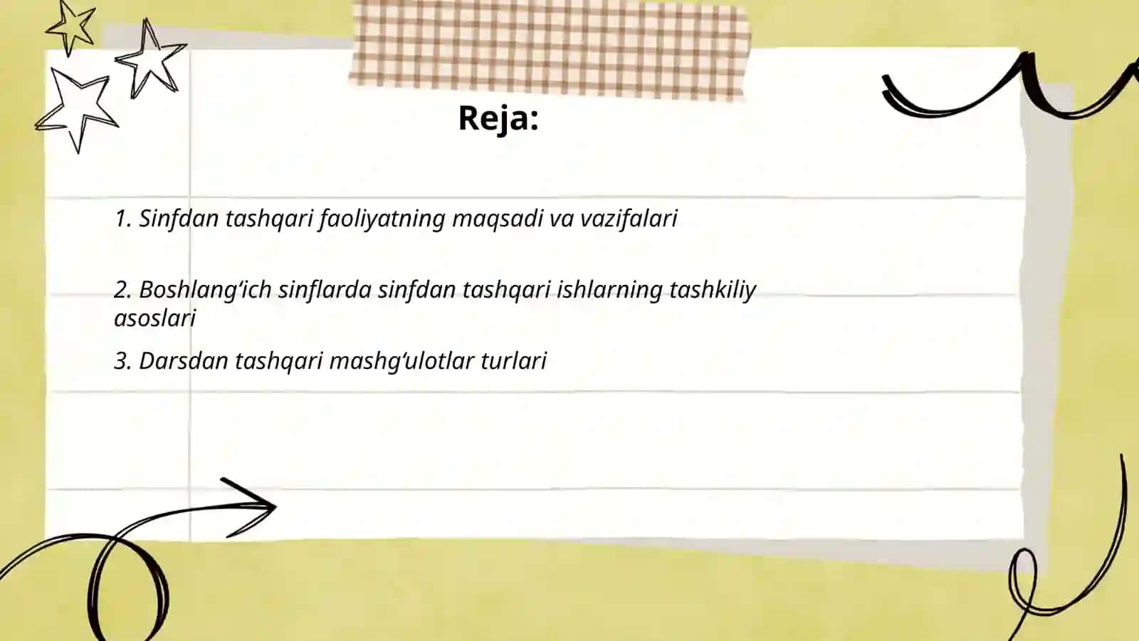 Boshlang‘ich sinflarda sinfdan tashqari ishlarning mazmuni va uning o'ziga xos qirralari 2