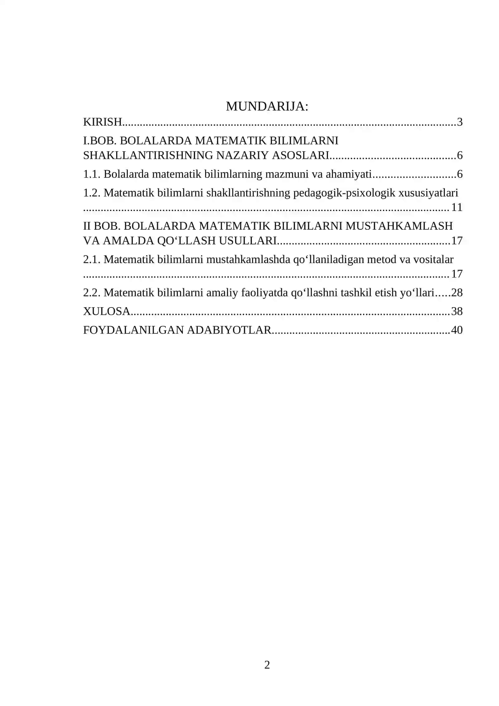 BOLALARDA MATEMATIK BILIMLARNI SHAKLLANTIRISHNING NAZARIY ASOSLARI VA AMALDA QO‘LLASH USULLARI 2