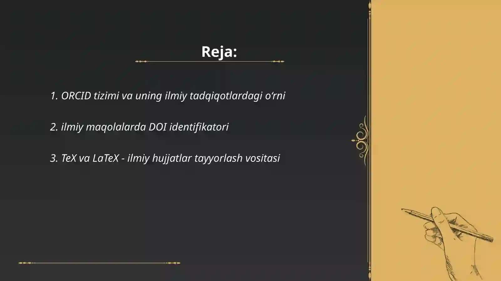 Zamonaviy ilmiy tadqiqotlar: Orcid, DOI, TeX va Grammarly 2