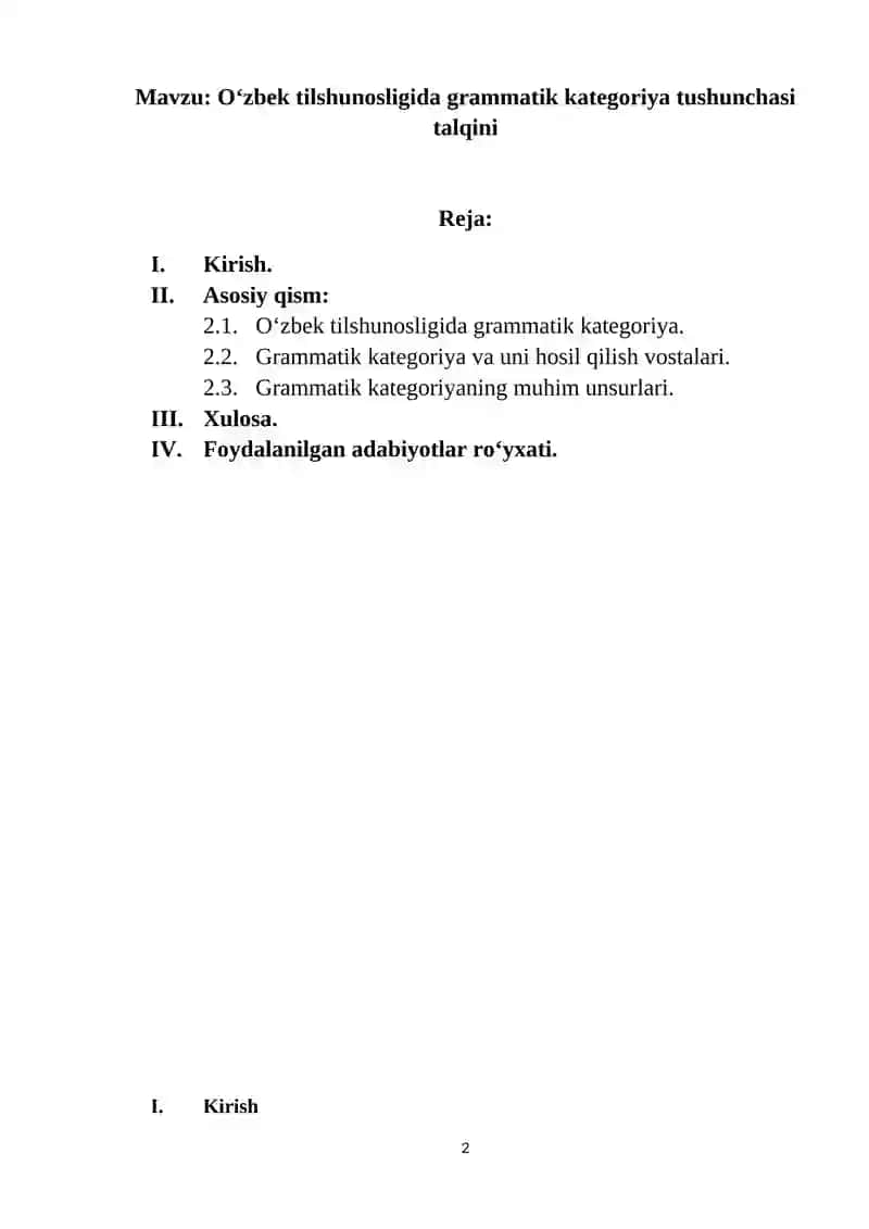 O‘zbek tilshunosligida grammatik kategoriya tushunchasi  talqini 2