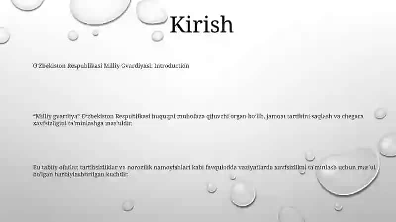 Oʻzbekiston Respublikasi Milliy Gvardiyasi: Introduction 2