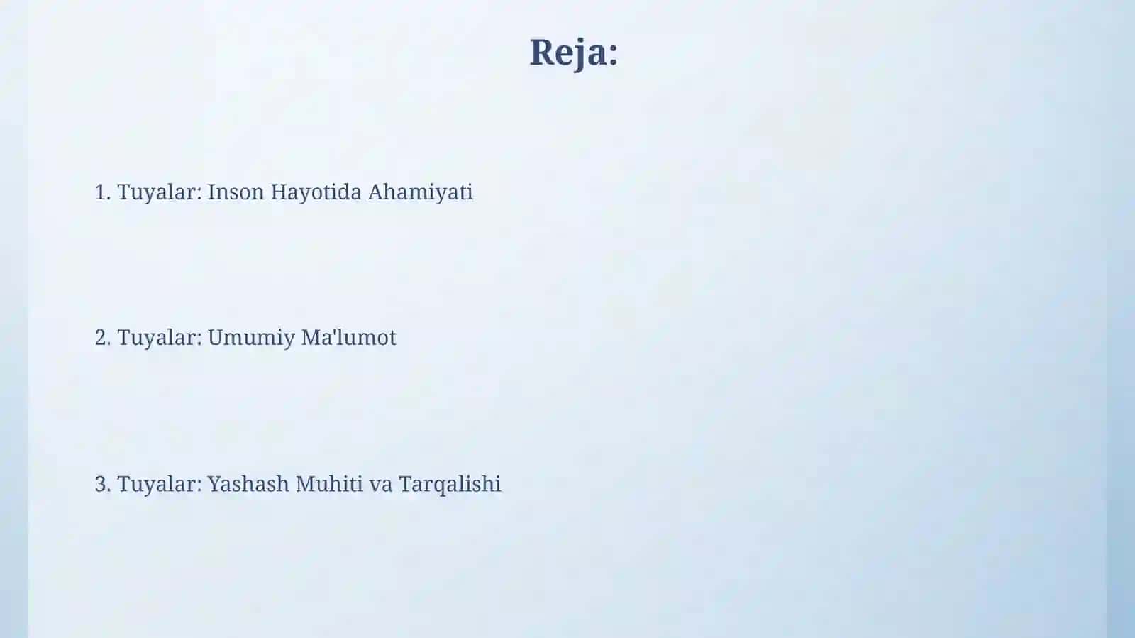 Tuyalar: Inson Hayotida Ahamiyati 2