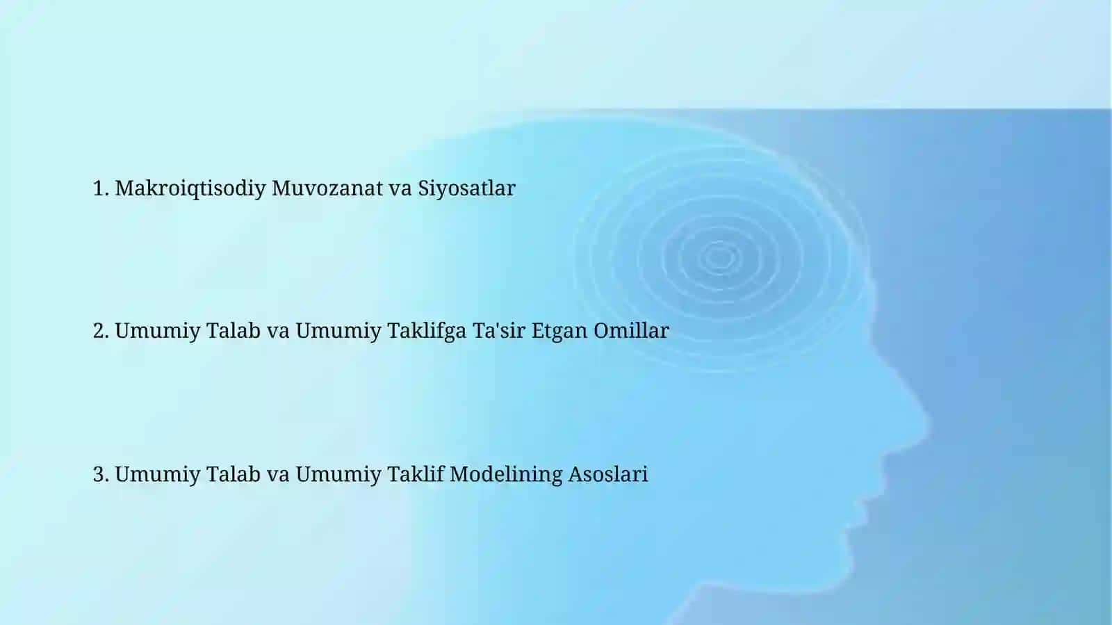 Umumiy Talab va Umumiy Taklif Modelining Asoslari 2