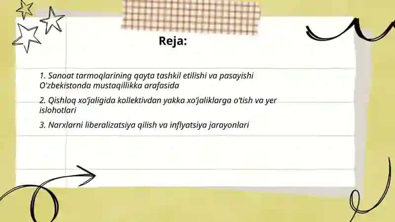 Mustaqillikka erishish arafasida O'zbekistondagi ijtimoiy-iqtisodiy jarayonlar 2