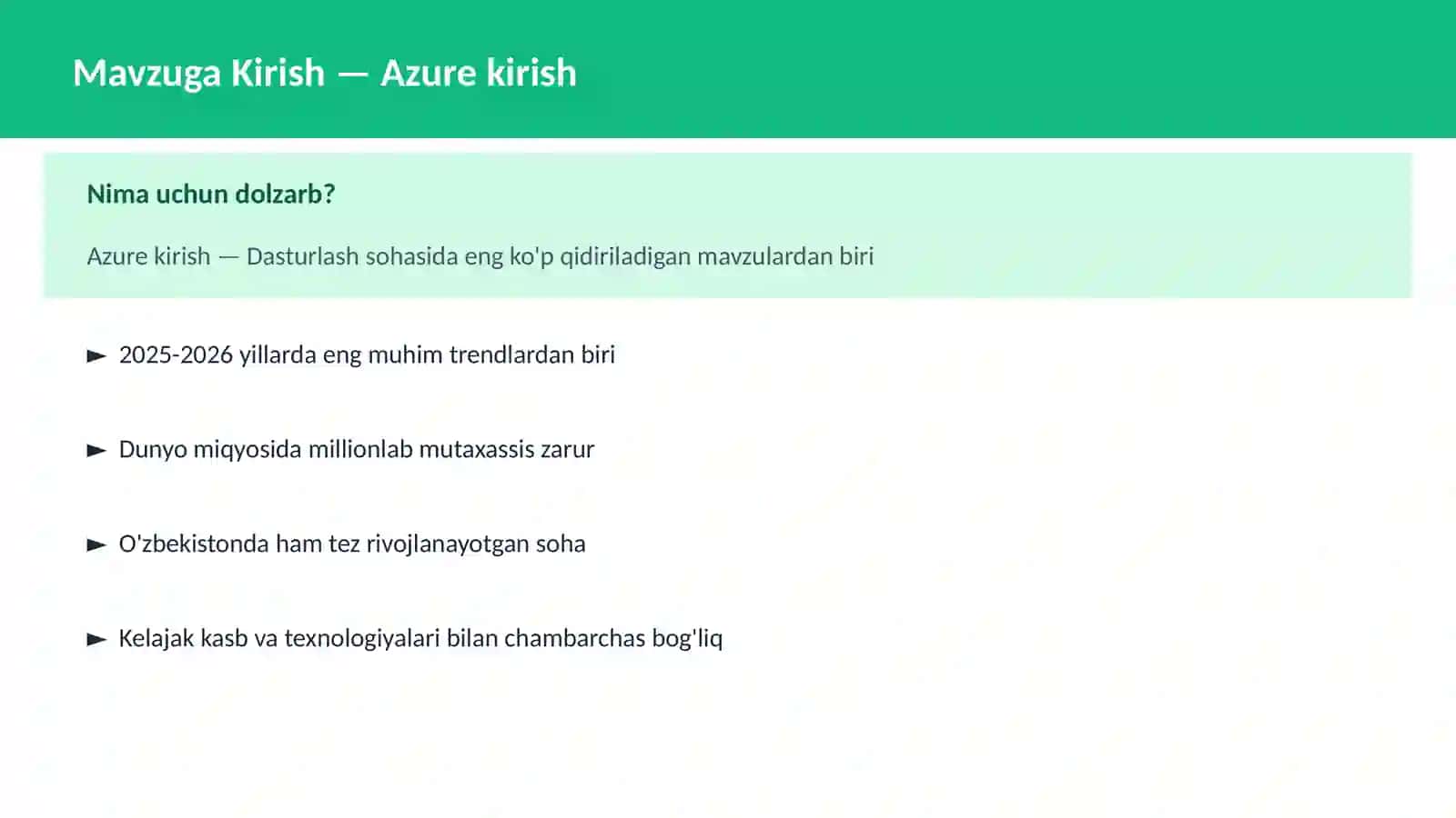 Azure kirish 2