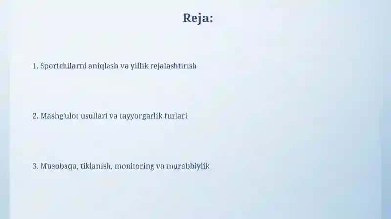 Sportchilarni saralash va aniqlash 2