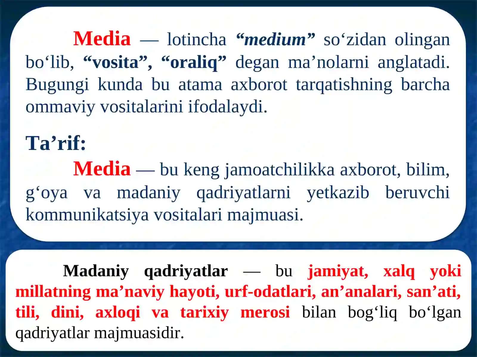 MEDIATA’LIM ASOSLARI 2