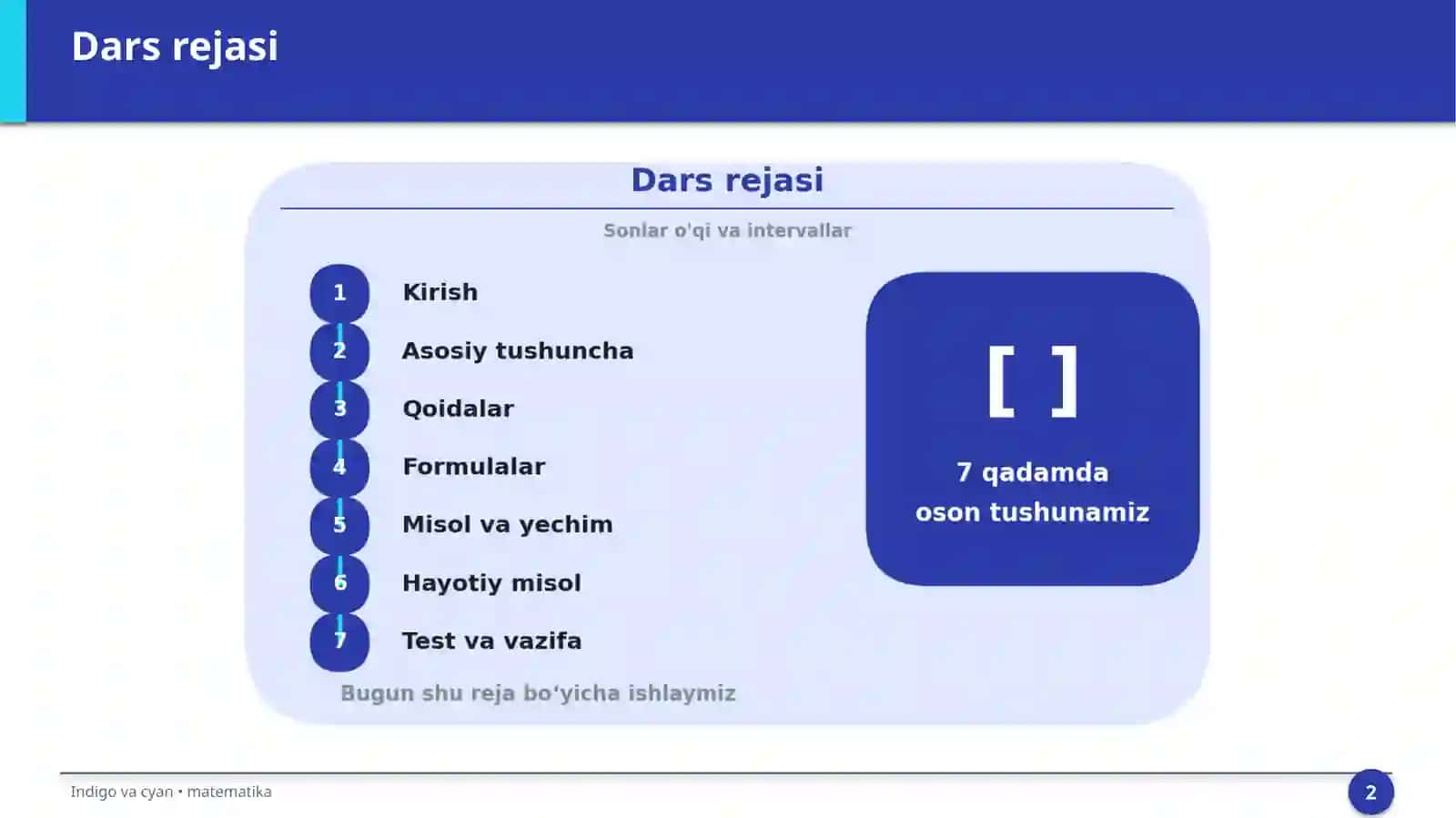 Sonlar o'qi va intervallar 2